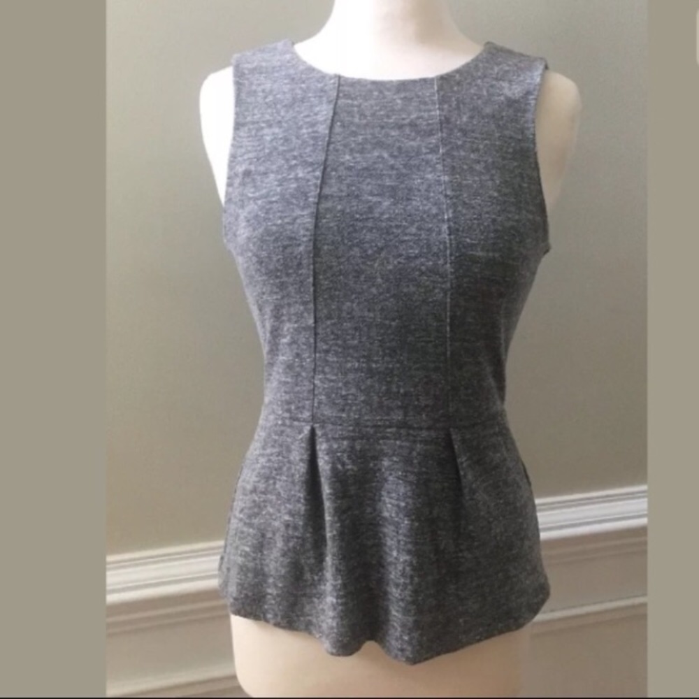 Madewell Heathered Gray Sleeveless Peplum Top